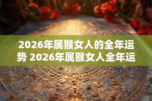 2026年属猴女人的全年运势 2026年属猴女人全年运势如何
