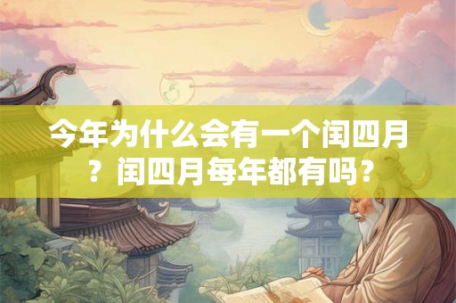 今年为什么会有一个闰四月？闰四月每年都有吗？