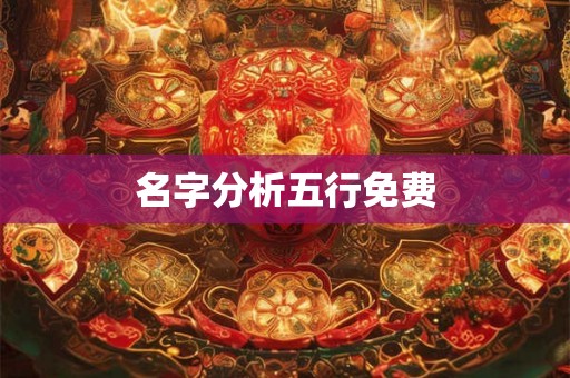 名字分析五行免费