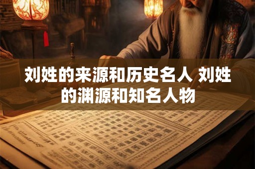 刘姓的来源和历史名人 刘姓的渊源和知名人物 刘姓的来源和历史名人 刘姓的渊源和知名人物