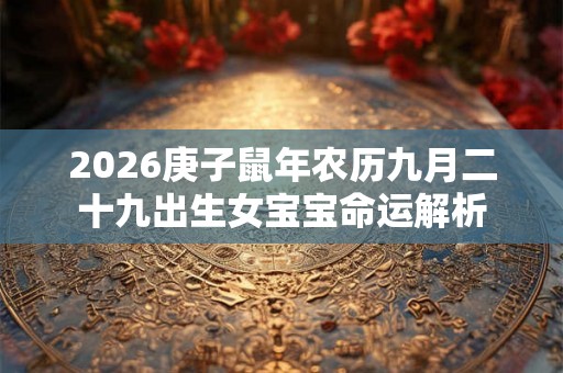 2026庚子鼠年农历九月二十九出生女宝宝命运解析