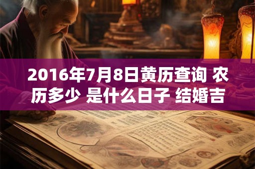 2016年7月8日黄历查询 农历多少 是什么日子 结婚吉时