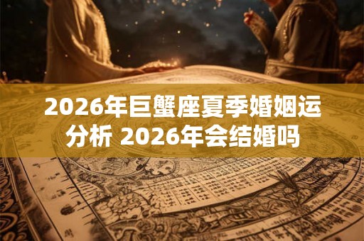 2026年巨蟹座夏季婚姻运分析 2026年会结婚吗