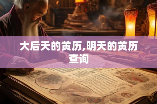 大后天的黄历,明天的黄历查询