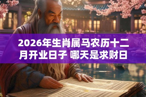 2026年生肖属马农历十二月开业日子 哪天是求财日