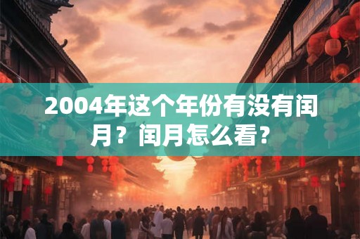 2004年这个年份有没有闰月？闰月怎么看？