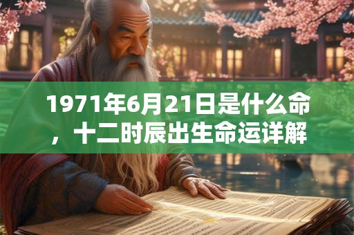 1971年6月21日是什么命，十二时辰出生命运详解