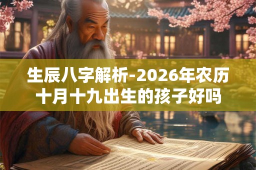 生辰八字解析-2026年农历十月十九出生的孩子好吗