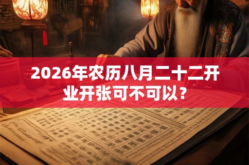 2026年农历八月二十二开业开张可不可以？