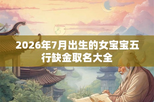 2026年7月出生的女宝宝五行缺金取名大全