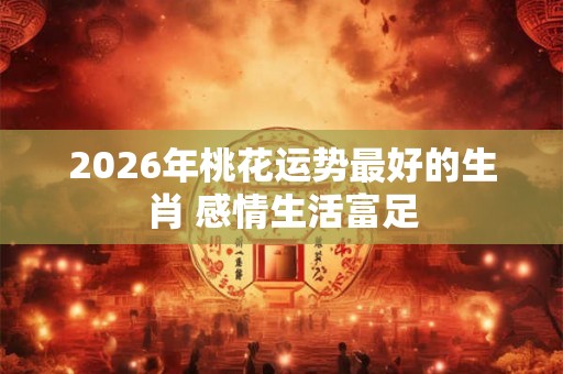 2026年桃花运势最好的生肖 感情生活富足