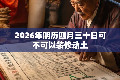 2026年阴历四月三十日可不可以装修动土