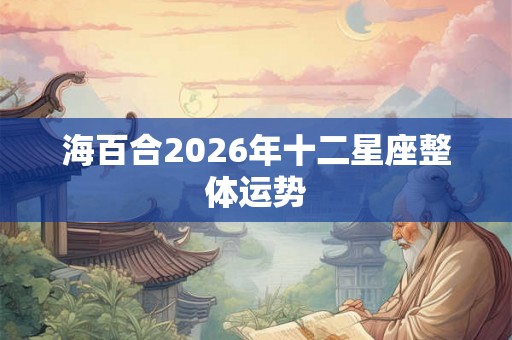 海百合2026年十二星座整体运势