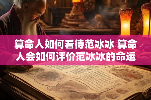 算命人如何看待范冰冰 算命人会如何评价范冰冰的命运