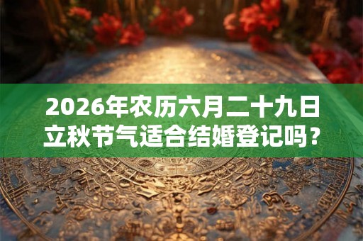 2026年农历六月二十九日立秋节气适合结婚登记吗？