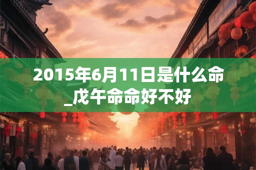 2015年6月11日是什么命_戊午命命好不好
