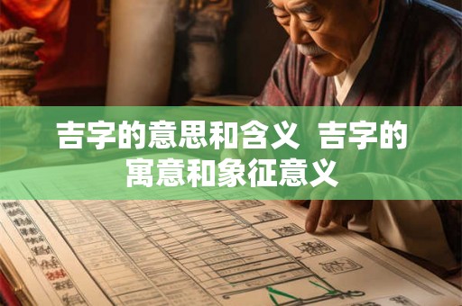 吉字的意思和含义  吉字的寓意和象征意义