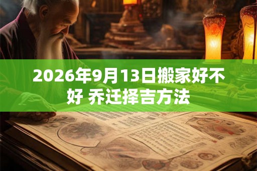 2026年9月13日搬家好不好 乔迁择吉方法