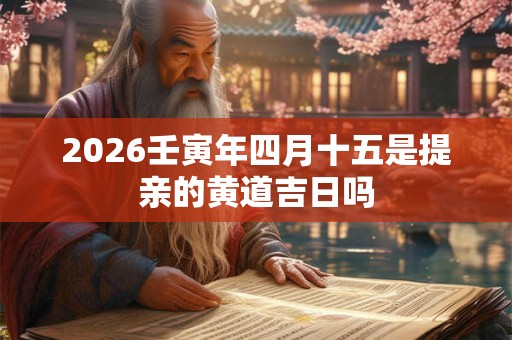 2026壬寅年四月十五是提亲的黄道吉日吗