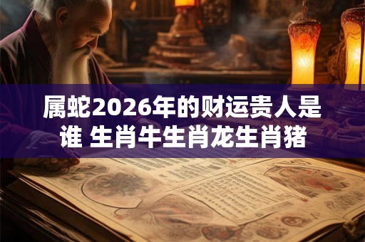 属蛇2026年的财运贵人是谁 生肖牛生肖龙生肖猪