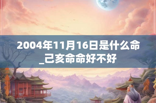2004年11月16日是什么命_己亥命命好不好 2004年11月16日是什么命_己亥命命好不好