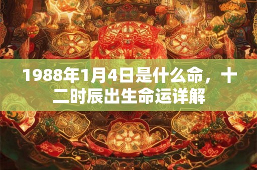 1988年1月4日是什么命,十二时辰出生命运详解 1988年1月4日是什么命,十二时辰出生命运详解