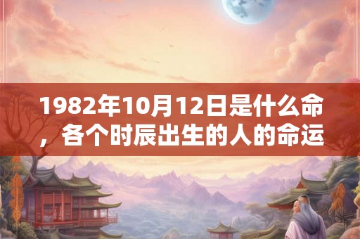 1982年10月12日是什么命，各个时辰出生的人的命运