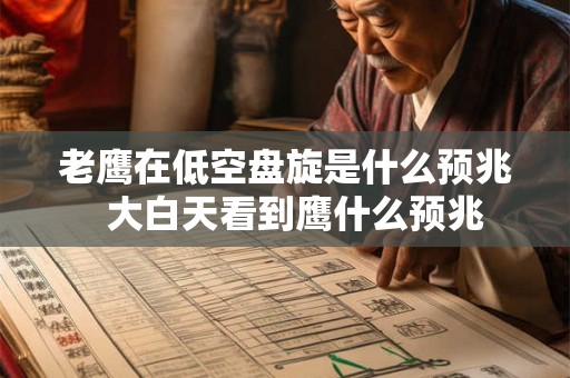 老鹰在低空盘旋是什么预兆  大白天看到鹰什么预兆