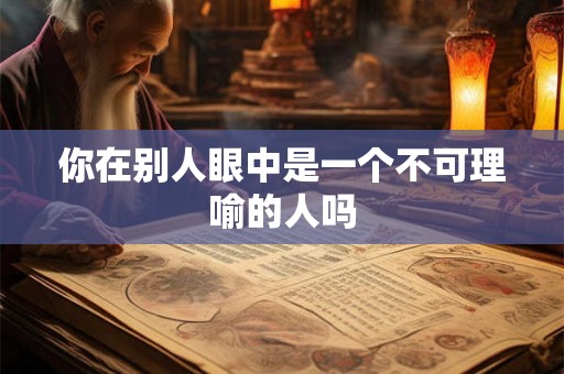 你在别人眼中是一个不可理喻的人吗
