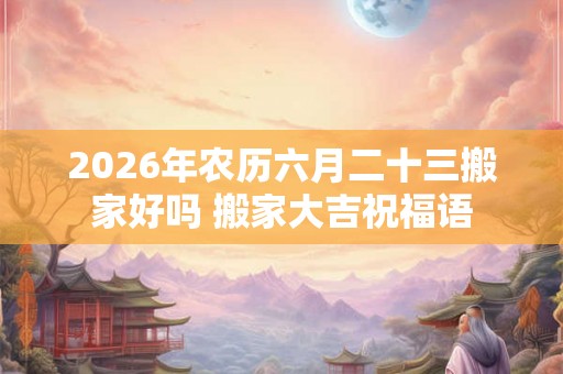 2026年农历六月二十三搬家好吗 搬家大吉祝福语