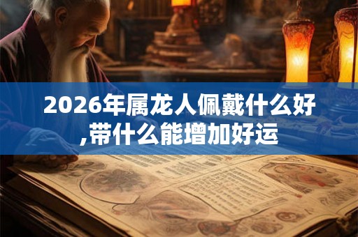 2026年属龙人佩戴什么好,带什么能增加好运