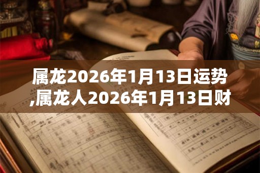 属龙2026年1月13日运势,属龙人2026年1月13日财运,生肖龙2026年1月13日运势