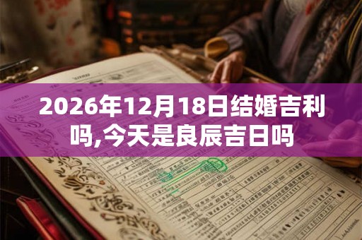 2026年12月18日结婚吉利吗,今天是良辰吉日吗