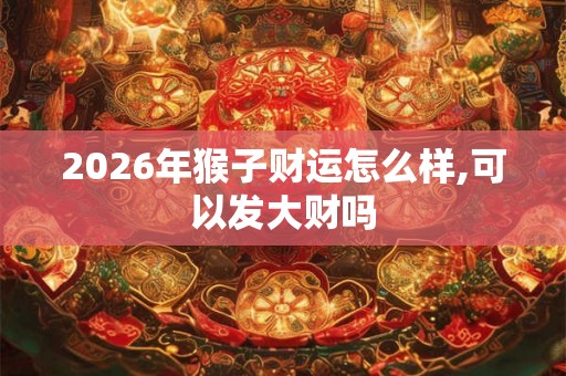 2026年猴子财运怎么样,可以发大财吗