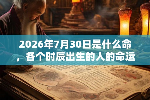 2026年7月30日是什么命，各个时辰出生的人的命运