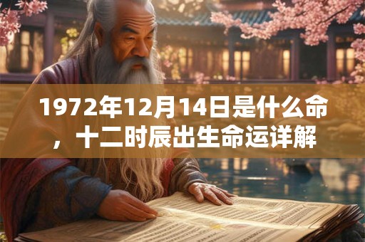 1972年12月14日是什么命，十二时辰出生命运详解
