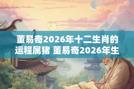 董易奇2026年十二生肖的运程属猪 董易奇2026年生肖猪运程