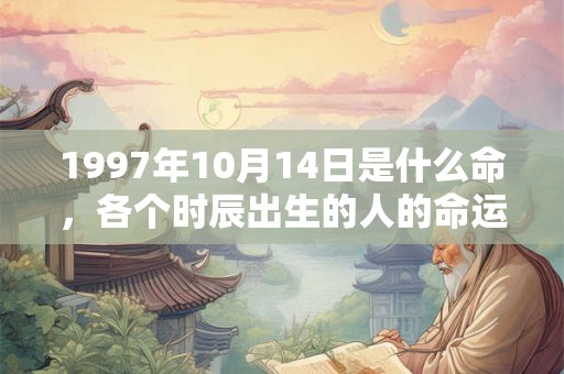1997年10月14日是什么命，各个时辰出生的人的命运