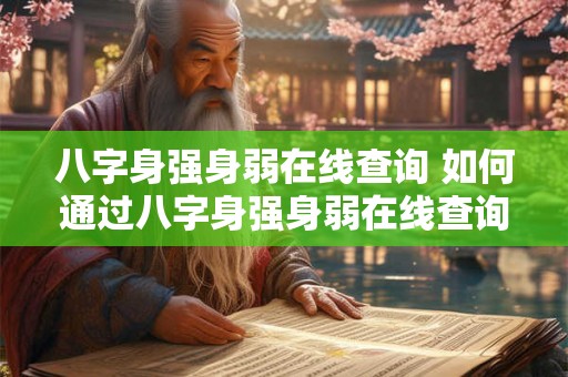 八字身强身弱在线查询 如何通过八字身强身弱在线查询判断自己命运中的身体健康情况