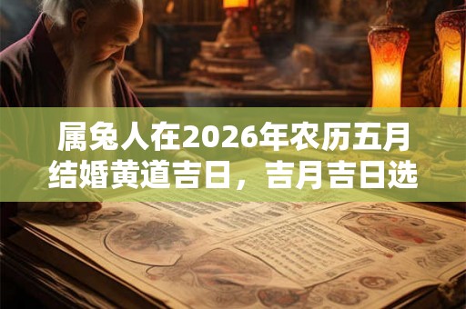 属兔人在2026年农历五月结婚黄道吉日,吉月吉日选择法 属兔人在2026年农历五月结婚黄道吉日,吉月吉日选择法