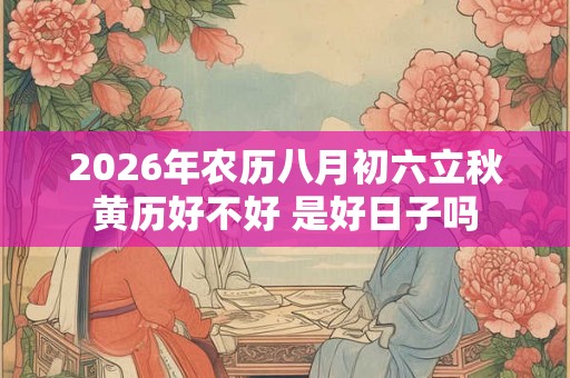 2026年农历八月初六立秋黄历好不好 是好日子吗