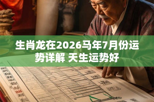 生肖龙在2026马年7月份运势详解 天生运势好