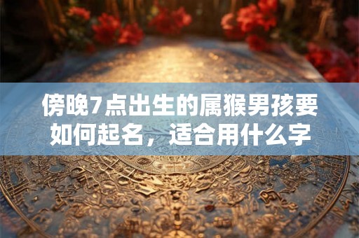 傍晚7点出生的属猴男孩要如何起名，适合用什么字