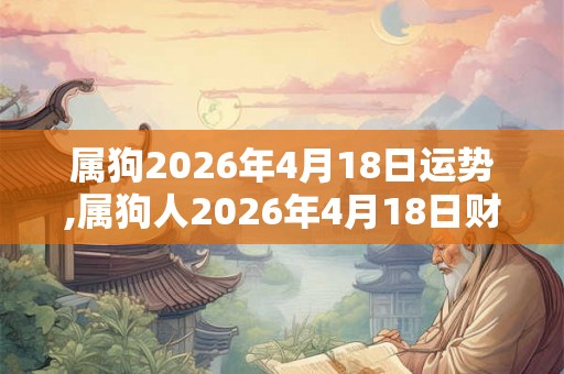 属狗2026年4月18日运势,属狗人2026年4月18日财运,生肖狗2026年4月18日运势