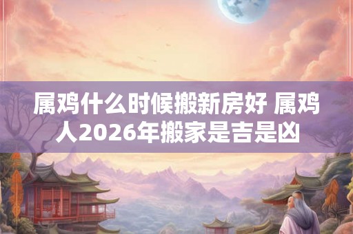 属鸡什么时候搬新房好 属鸡人2026年搬家是吉是凶