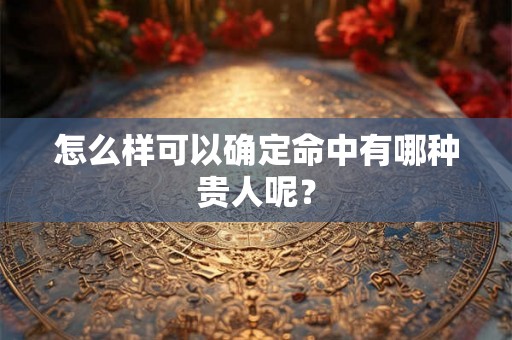 怎么样可以确定命中有哪种贵人呢？