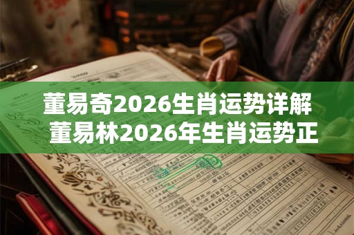董易奇2026生肖运势详解  董易林2026年生肖运势正版