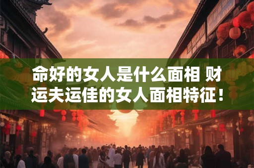 命好的女人是什么面相 财运夫运佳的女人面相特征！