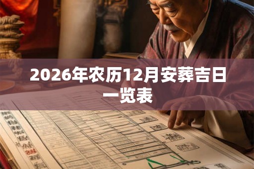 2026年农历12月安葬吉日一览表