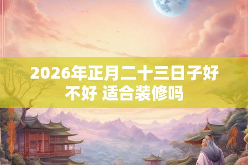 2026年正月二十三日子好不好 适合装修吗